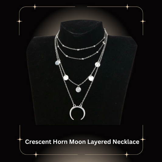 Crescent Horn Moon Layered Necklace