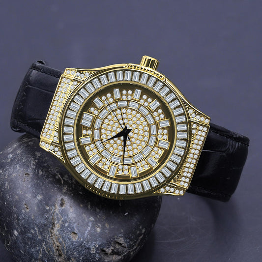 Conspicious Bling Leather Watch | 5110362