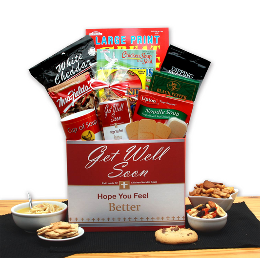 Chicken Noodle Soup Get Well Gift Box - get well soon basket - get