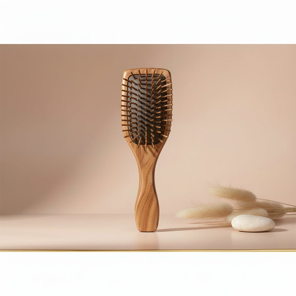 Sandalwood scalp massage comb for a relaxing hair care routine
