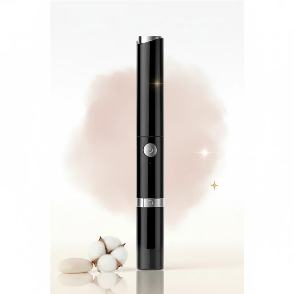 Cordless electric eyelash curler and eyebrow trimmer for portable use