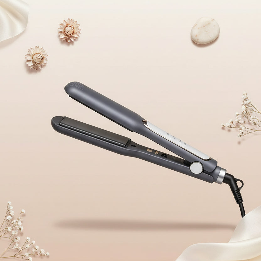 Fast-heating ceramic hair straightener ready for everyday styling