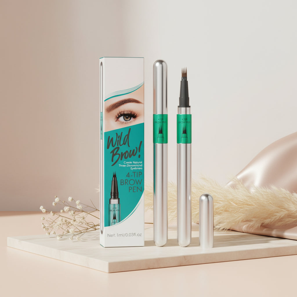 Microblading eyebrow pen filling sparse-looking eyebrow areas