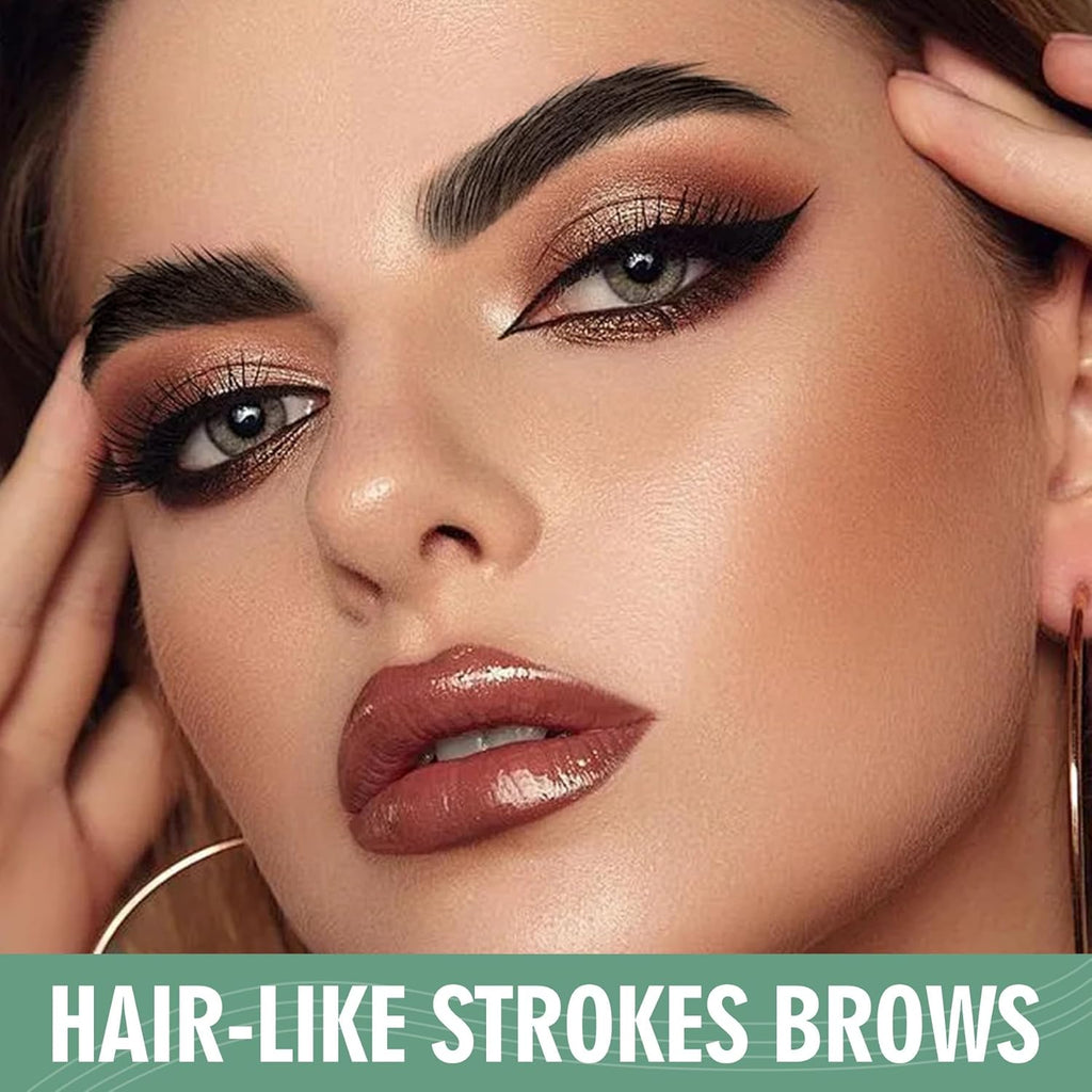 Eyebrow pen creating fine individual hair-like brow strokes