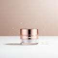 Sparkling face and body highlighting makeup.