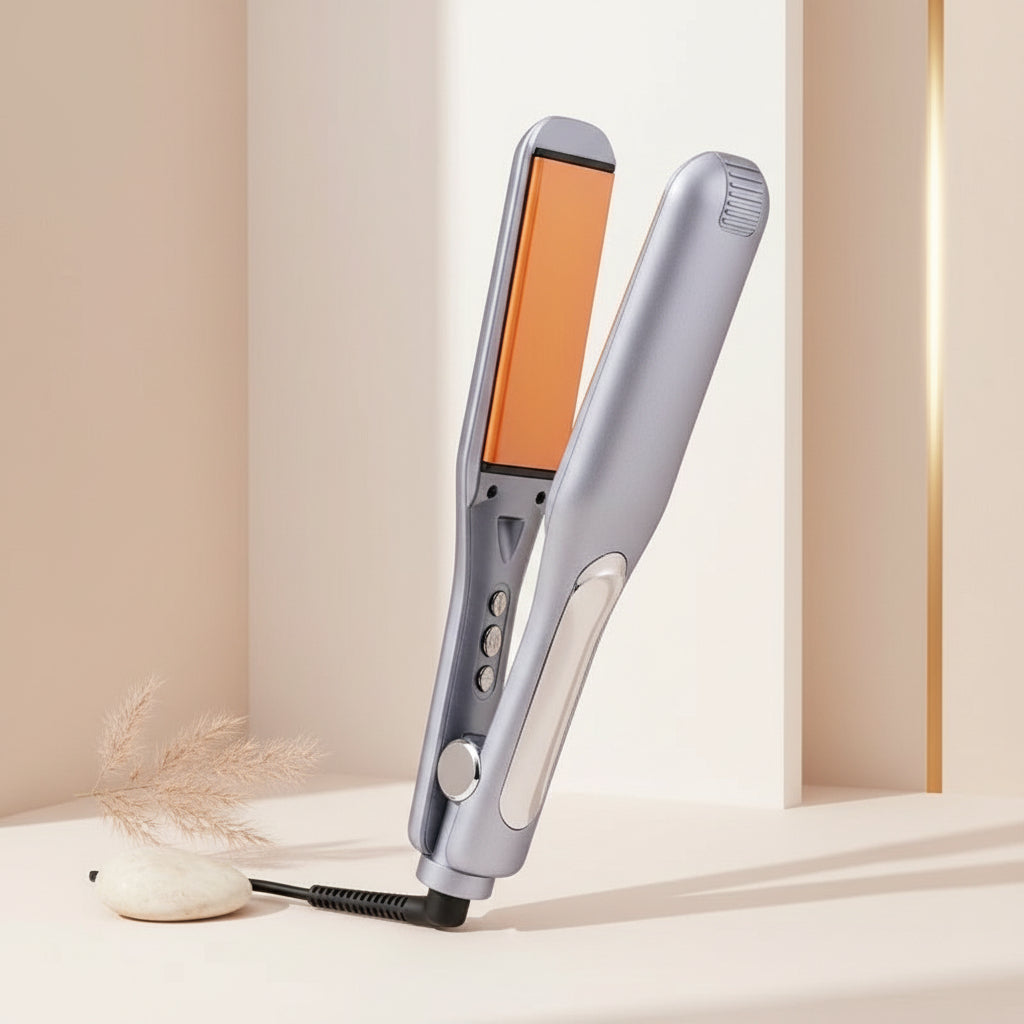 Ceramic LCD hair straightener for everyday hair styling at home