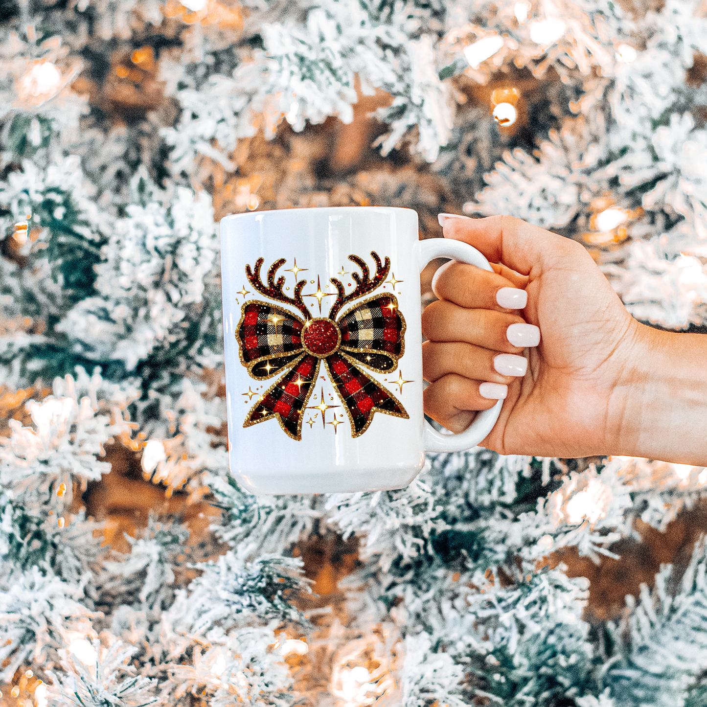 Reindeer Bow 15oz Mug