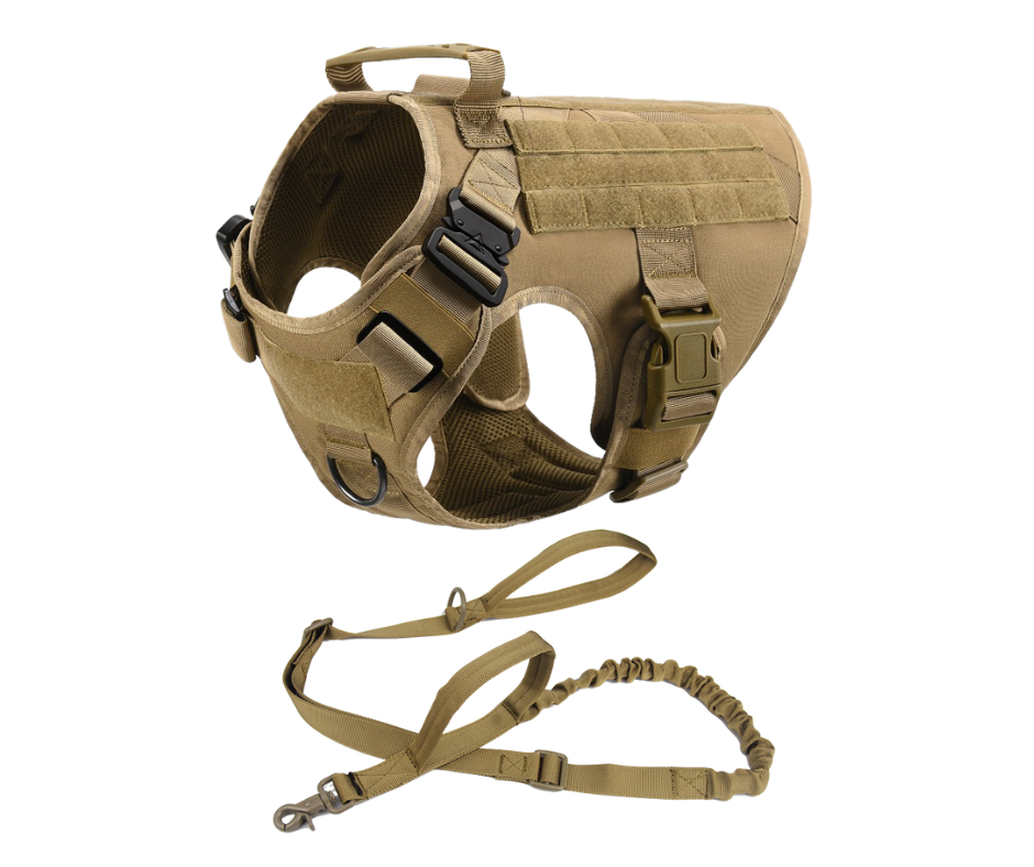 Fast Shipping Military Dog Tactical Harness and Leash Set (Brown)