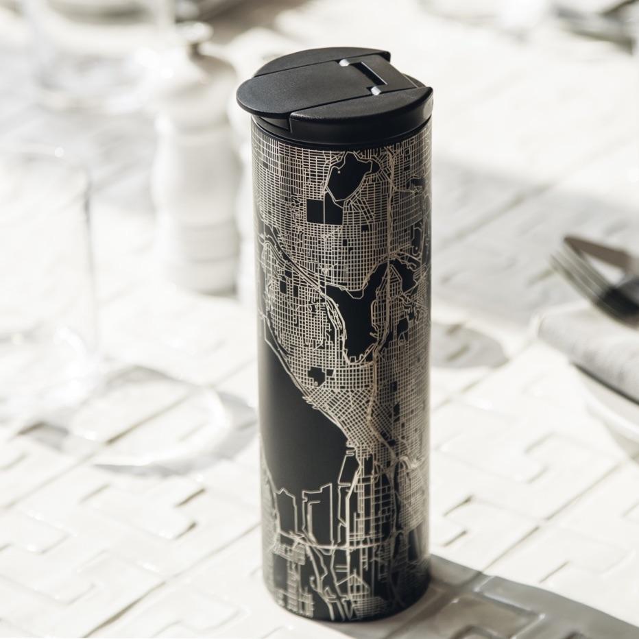 Los Angeles - California Map Tumbler in Matte Black