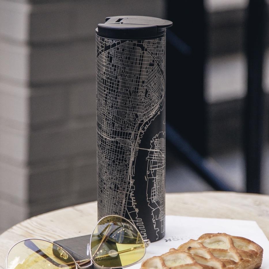 Los Angeles - California Map Tumbler in Matte Black